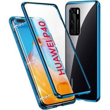 D&R Dr.Fit dvostrana magnetska staklena maskica za Huawei P40 plava