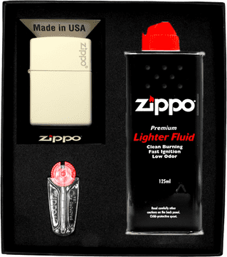 Zippo komplet upaljača bijela mat logotip poklon br. 1