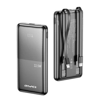Awei Powerbank P76K 10000mAh 22.5W digitalni zaslon crne boje