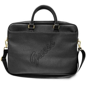 Guess Guess Saffiano Script torba za prijenosno računalo 16" crna