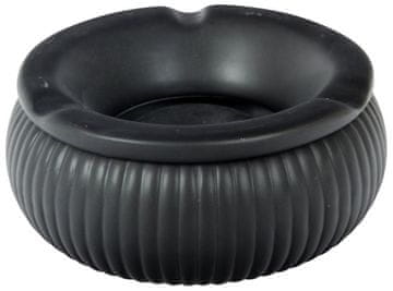 Velika keramička pepeljara 15 cm antik crna
