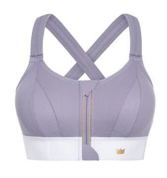 Fit ljubičasto-bijeli sportski grudnjak, snažna potpora, podesiv, XL