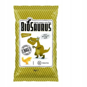 Biosaurus Dinosaurs kukuruzni čips s okusom sira, bez glutena, organski, 50 g