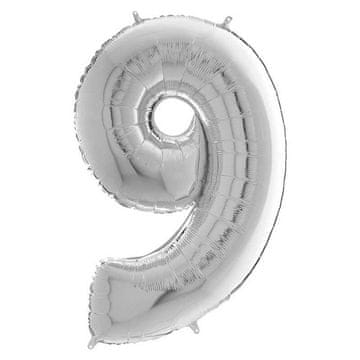 Grabo Folija balon broj 9, srebrni, 66 cm