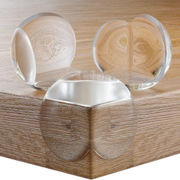 Nikcorp Zaštita za kutove i rubove namještaja, 24 kom, sigurnost za djecu, prozirni PVC štitnici za stolove i ormare, kuglasti dizajn