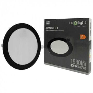 LED downlight P/T okrugli 18W 4000K crni DL-1