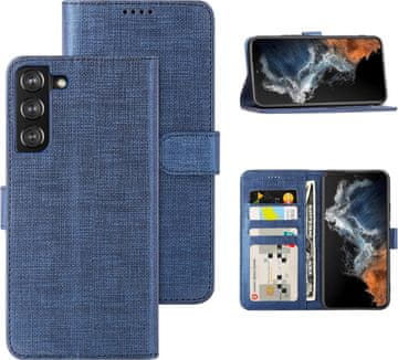 Maska za Samsung Galaxy S22+ plavo-plava, zatvorena sa zaštitnim preklopom