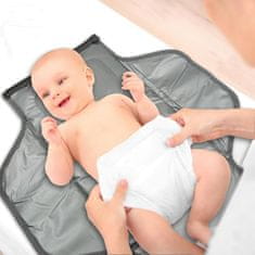 Nikcorp Podloga za prematanje beba, sklopiva i vodootporna, s džepovima za pelene i maramice, prijenosna putna torba, siva 55x62cm