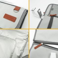 Nikcorp Podloga za prematanje beba, sklopiva i vodootporna, s džepovima za pelene i maramice, prijenosna putna torba, siva 55x62cm