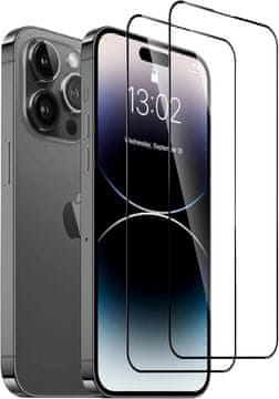 2x kaljeno staklo ZA Apple iPhone 14 PRO MAX S OKVIROM A2894 A2651 A2893
