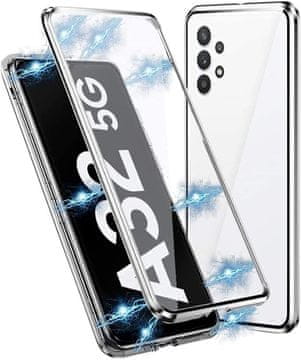 Tvrda futrola za Samsung Galaxy A32 5G, zaštita sprijeda i straga, prozirna