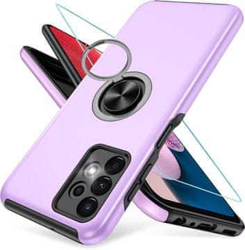 Futrola za Samsung Galaxy A13 4G ljubičasta s prstenom, čvrsta