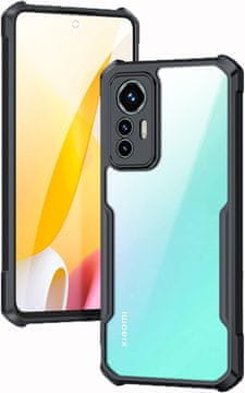 Futrola za Xiaomi 12 Lite, prozirna stražnja strana, crni okvir, otporna na ogrebotine