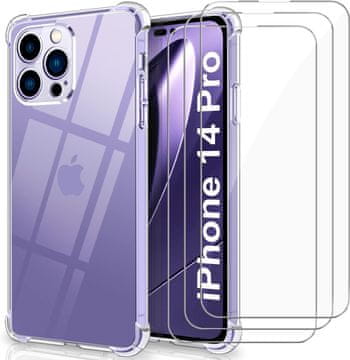 Futrola za Apple iPhone 14 PRO prozirna silikonska 3x kaljeno staklo