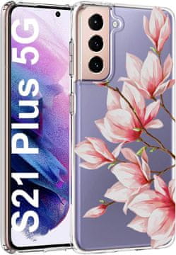 Silikonska maskica za Samsung Galaxy S21+ prozirna s magnolijom SM-G996