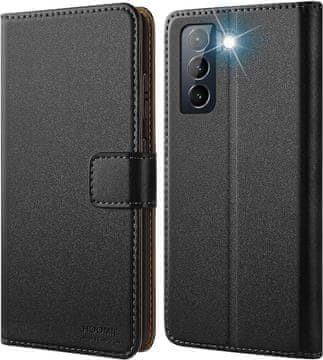 Preklopna futrola za Samsung Galaxy S21 FE 5G crna Izrađena od elegantne eko kože