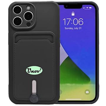 Silikonska maskica za Apple iPhone 12 PRO crna + utor za ID karticu