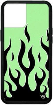 Futrola za Apple iPhone 12 Pro Max zelena crna, jednobojna stražnja strana s plamenom.
