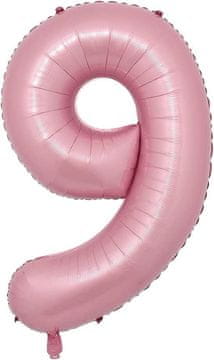 Veliki rođendanski balon broj 9, ružičasti, 40 cm