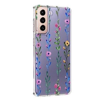Silikonska maskica za Samsung Galaxy S21+ prozirna sa šarenim cvijećem