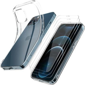 Set futrola za Apple iPhone 12 Pro Max od silikona + 3x kaljenog stakla A2410