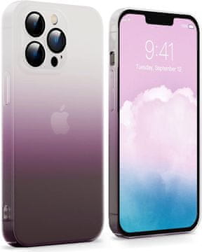 Futrola za Apple iPhone 14 PRO 6.1" bijela ljubičasta ombre + privjesak