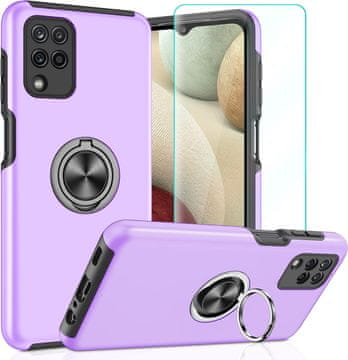 Ljubičasta oklopna futrola ZA Samsung Galaxy A12 6.50" 1x zaštitna folija