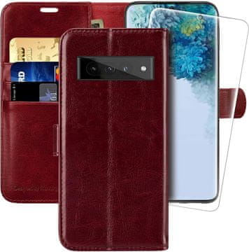 Flip futrola za Google Pixel 7 PRO smeđa zaštitna folija od eko kože