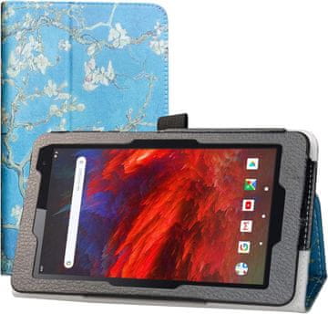 Futrola za vankyo matrixpad Z1 7" plava, zatvorena, s preklopom, cvjetne grančice