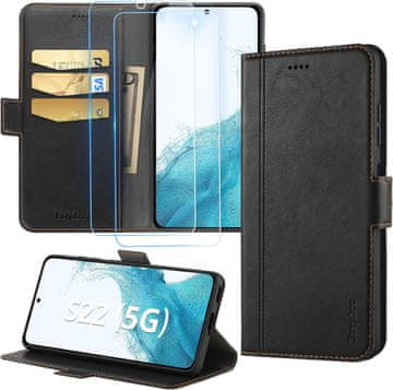 FUTROLA ZA Samsung Galaxy S22 crna, zatvorena, s preklopom, izdržljiva, čvrsta