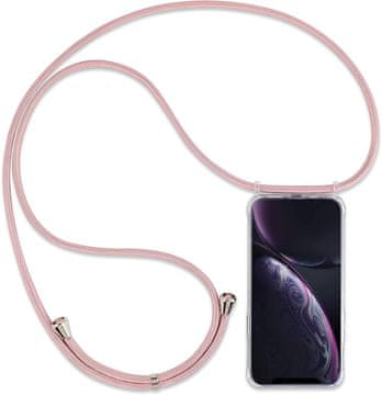 Prozirna futrola za Apple iPhone XR, tvrda poleđina, s ružičastom vrpcom