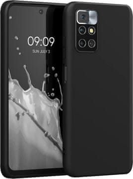 Crna silikonska stražnja maska za Xiaomi Redmi 10 + 2x kaljeno staklo