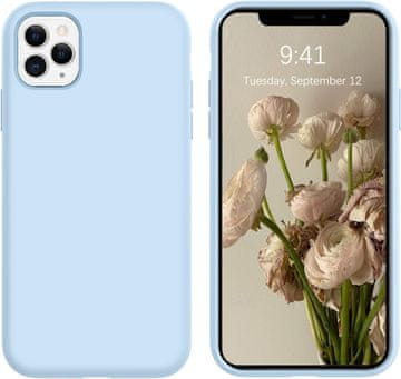 Silikonska futrola za Apple iPhone 11 PRO MAX, plava, sa stražnjom stranom.