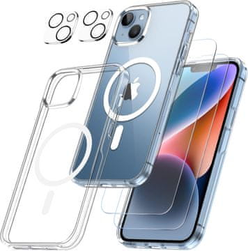 Set futrola za Apple iPhone 14 Plus prozirna futrola + 2x kaljeno staklo
