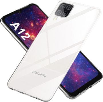 Silikonska maska za Samsung Galaxy A12, bezbojna, sa stražnjom stranom SM-A125F.