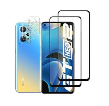 2x kaljeno staklo ZA ekran ZA Realme GT NEO2 6.62" + 2x staklo ZA objektiv