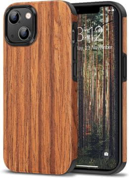 Set futrola za Apple iPhone 14 Plus, elegantne drvene + kaljeno staklo