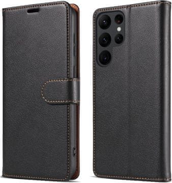 Preklopna futrola za Samsung Galaxy S23 Ultra 5G crna PU koža SM-S918B