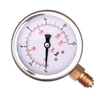 GLICERINSKI MANOMETAR 0-12 BAR 63 MM 1/4 DONJI PNEUMATSKI