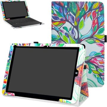 Futrola za tablet za Chuwi HI12 u šarenom drvcu zatvorena sa zaštitnim preklopom.