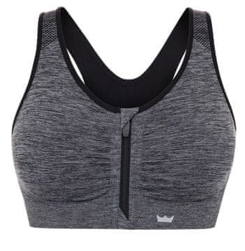 Fit GORNJI sportski grudnjak, grafitno siv, kopčanje sprijeda, veličina 2XL