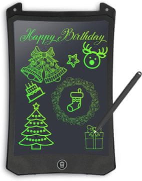Grafički tablet ZA djecu ZA crtanje i pisanje LCD zaslon crni 8,5"