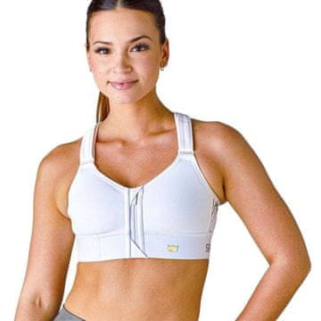 Fit sportski grudnjak bijeli sa srebrnim srednjim potporama, podesivi 5XL