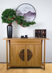 Bondek Azijska slika u okviru Ø 60 cm – Ribolov u planinama