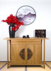 Bondek Azijska slika u okviru Ø 60 cm – Ribolov u planinama