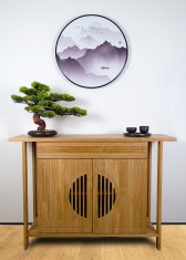 Bondek Azijska slika u okviru Ø 60 cm – Ribolov u planinama