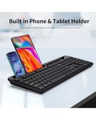 Marvo OFFICE KC411W COMBO bežični set tipkovnice i miša, SLO/HR raspored, ugrađeni stalak za telefon/tablet, crna