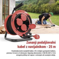 EMOS P082251 vanjski produžni kabel, 25 m, 4 utičnice