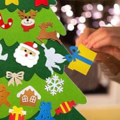 HOME & MARKER® Snjegović i božićno drvce od filca s 26 ukrasa, DIY dekoracija za djecu | SNOWMANTREE
