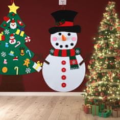 HOME & MARKER® Snjegović i božićno drvce od filca s 26 ukrasa, DIY dekoracija za djecu | SNOWMANTREE